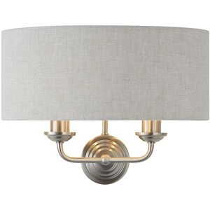 Netlighting Highclere Wall Lamp - Natural Linen Grey Netlighting Highclere Wall Lamp - Natural Linen Grey