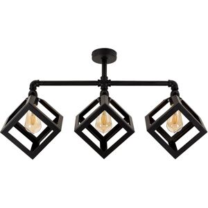 ValueLights Luiggi Industrial 3 Way Black Ceiling Bar Light - Ceiling Light ValueLights Luiggi Industrial 3 Way Black Ceiling Bar Light - Ceiling Light