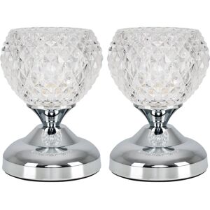 ValueLights Silver Touch Dimmable Table Lamp - Pair ValueLights Silver Touch Dimmable Table Lamp - Pair