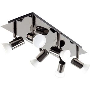 ValueLights MiniSun Modern Rectangular Black Chrome 6 Way Adjustable Ceiling Spotlight ValueLights MiniSun Modern Rectangular Black Chrome 6 Way Adjustable Ceiling Spotlight