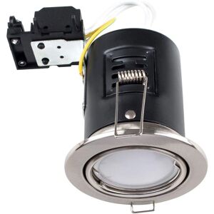 ValueLights Downlight Fire Rated Brushed Chrome Ceiling Downlight - Fire Rated, Tiltable, GU10 ValueLights Downlight Fire Rated Brushed Chrome Ceiling Downlight - Fire Rated, Tiltable, GU10