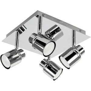 ValueLights Benton 4-Way Silver Bathroom Ceiling Spotlight ValueLights Benton 4-Way Silver Bathroom Ceiling Spotlight