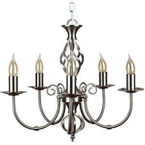 ValueLights Memphis 5 Way Brushed Chrome Ceiling Light Chandelier - Ceiling Light ValueLights Memphis 5 Way Brushed Chrome Ceiling Light Chandelier - Ceiling Light