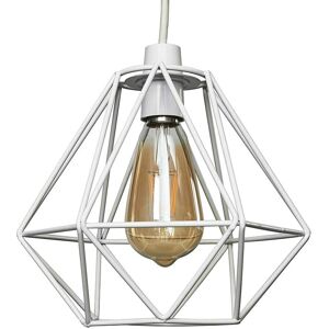 ValueLights White Metal Basket Cage Ceiling Pendant Light Shade - Pendant Light ValueLights White Metal Basket Cage Ceiling Pendant Light Shade - Pendant Light