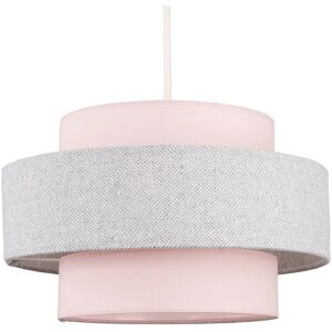 ValueLights Modern Cylinder Pink Grey Herringbone Ceiling Pendant - Ceiling Pendant Light ValueLights Modern Cylinder Pink Grey Herringbone Ceiling Pendant - Ceiling Pendant Light