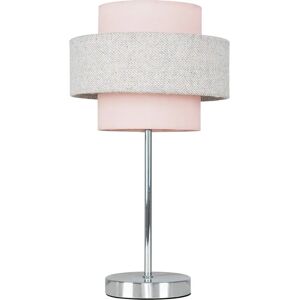 ValueLights Modern Pink & Grey Herringbone Touch Bedside Table Lamp ValueLights Modern Pink & Grey Herringbone Touch Bedside Table Lamp
