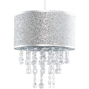 ValueLights Silver Cylinder Pendant Light Shade - Ceiling Fixture ValueLights Silver Cylinder Pendant Light Shade - Ceiling Fixture