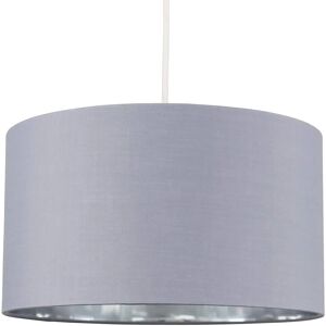 ValueLights Reni Grey Drum Pendant Light Shade - Ceiling/Table Light Cover ValueLights Reni Grey Drum Pendant Light Shade - Ceiling/Table Light Cover