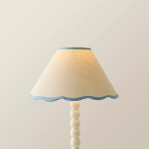 ValueLights Florie Linen Small Blue Trim Lamp Shade ValueLights Florie Linen Small Blue Trim Lamp Shade