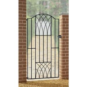 Burbage Verona Tall Single Gate - Steel, Black Finish, 71" High Burbage Verona Tall Single Gate - Steel, Black Finish, 71" High