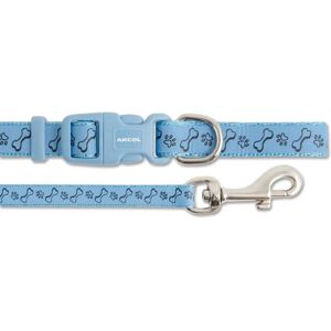Ancol Small Bite Collar and Lead Set Reflective Paw and Bone Blue - Collars & Leashes Ancol Small Bite Collar and Lead Set Reflective Paw and Bone Blue - Collars & Leashes
