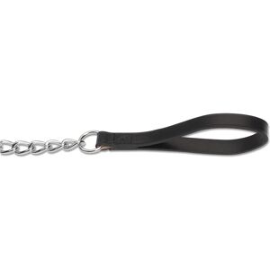 Ancol Heritage Chain Lead With Leather Handle Xheavy Black 80cm - Dog Chain Lead Ancol Heritage Chain Lead With Leather Handle Xheavy Black 80cm - Dog Chain Lead