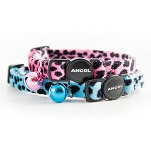 Ancol Acticat Velvet Leopard Print Turquoise Cat Collar - 20-30cm Ancol Acticat Velvet Leopard Print Turquoise Cat Collar - 20-30cm