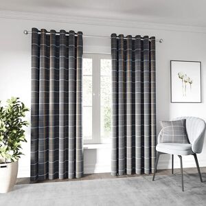 Helena Springfield Harper Charcoal Curtains - Windowpane Check, 168 x 183cm Helena Springfield Harper Charcoal Curtains - Windowpane Check, 168 x 183cm