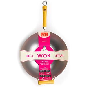 Dexam Carbon Steel Wok 36cm - Flat Bottom Stir-Fry Pan Dexam Carbon Steel Wok 36cm - Flat Bottom Stir-Fry Pan