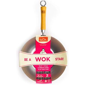 School of Wok Carbon Steel Flat Bottom Wok 27cm School of Wok Carbon Steel Flat Bottom Wok 27cm