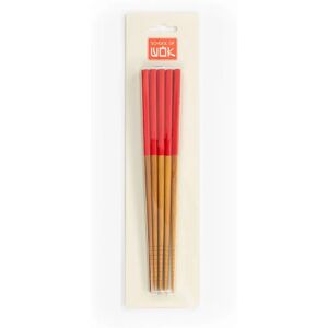 School Of Wok Bamboo Chopsticks - Set of 10 Natural/Red School Of Wok Bamboo Chopsticks - Set of 10 Natural/Red