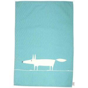 Scion Mr Fox Teal en Wit Set van 2 Theedoeken Scion Mr Fox Teal en Wit Set van 2 Theedoeken