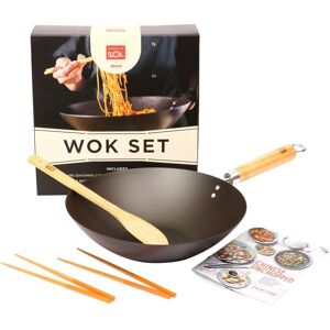 School of Wok Carbon Steel Pre-Seasoned 30cm Wok - Kitchen Set School of Wok Carbon Steel Pre-Seasoned 30cm Wok - Kitchen Set