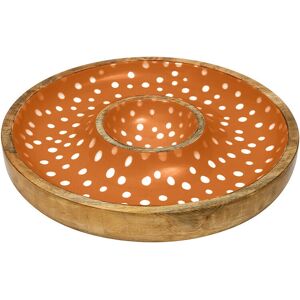 Dexam Sintra Mango Wood Spotted Chip & Dip Bowl - Ochre Dexam Sintra Mango Wood Spotted Chip & Dip Bowl - Ochre