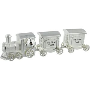 Ensemble de souvenir de bébé train plaqué argent de WIDDOP and Co. Publicité Ensemble de souvenir de bébé train plaqué argent de WIDDOP and Co. Publicité