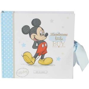 Disney Mickey Mouse Photo Album - 50 Photos, Blue Satin Bow Disney Mickey Mouse Photo Album - 50 Photos, Blue Satin Bow