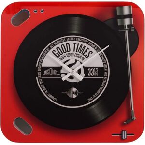 Harvey Makin Glass Wall Clock - Red Record Player - Wall Clock Harvey Makin Glass Wall Clock - Red Record Player - Wall Clock