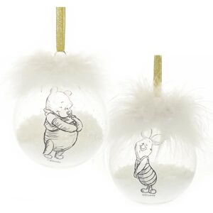 Disney Winnie the Pooh Christmas Baubles Set - 2 Feather Decorations Disney Winnie the Pooh Christmas Baubles Set - 2 Feather Decorations