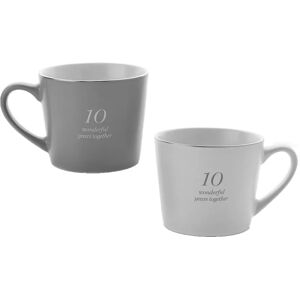 Amore by Juliana Set of 2 Grey & White Mugs - 10th Anniversary Amore by Juliana Set of 2 Grey & White Mugs - 10th Anniversary
