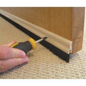 STORMGUARD 838mm Long - Door Draught Excluder Brush Strip Bar 25mm Wood Finish - Can be painted STORMGUARD 838mm Long - Door Draught Excluder Brush Strip Bar 25mm Wood Finish - Can be painted