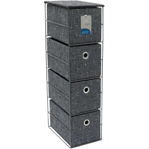 JVL Shadow 4 Drawer Narrow Fabric Storage Tower - Storage Tower JVL Shadow 4 Drawer Narrow Fabric Storage Tower - Storage Tower