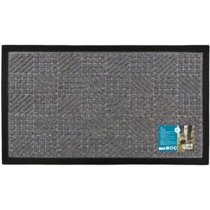 JVL Firth Tile Rubber Backed Door Mat - Grey - 40x70cm JVL Firth Tile Rubber Backed Door Mat - Grey - 40x70cm