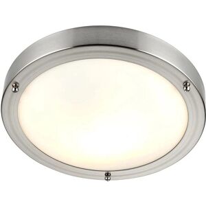 Endon Portico Ceiling Light - Frosted Glass, Satin Nickel, E27 Endon Portico Ceiling Light - Frosted Glass, Satin Nickel, E27