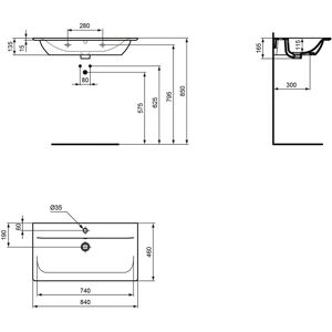 Vas de toaletă IDEAL STANDARD Connect Air - 1 orificiu, 840x460x165 mm Vas de toaletă IDEAL STANDARD Connect Air - 1 orificiu, 840x460x165 mm