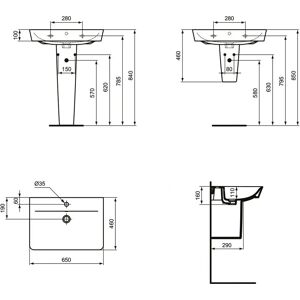 Ideal Standard Connect Air Waschbecken Weiß mit Hahnloch & Überlauf Ideal Standard Connect Air Waschbecken Weiß mit Hahnloch & Überlauf