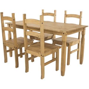 Core Corona Pine Large Dining Table & 4 Chairs - Dining Set Core Corona Pine Large Dining Table & 4 Chairs - Dining Set
