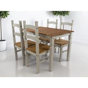 Core Azusa Grey Rectangular Dining Table & 4 Chairs - Dining Set Core Azusa Grey Rectangular Dining Table & 4 Chairs - Dining Set