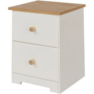 Core Thornton White 2 Drawer Bedside Cabinet - Bedroom Furniture Core Thornton White 2 Drawer Bedside Cabinet - Bedroom Furniture