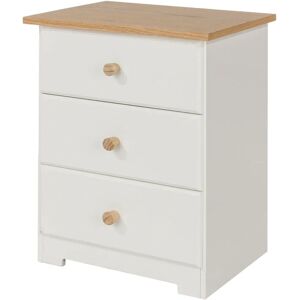 Thornton White 3 Drawer Bedside Cabinet - Bedside Cabinet Thornton White 3 Drawer Bedside Cabinet - Bedside Cabinet