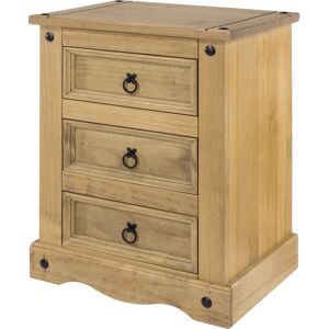 Azusa Pine 3-Drawer Bedside - Rustic Charm Azusa Pine 3-Drawer Bedside - Rustic Charm
