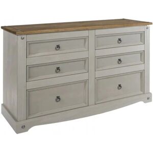 Azusa Grey 3+3 Drawer Wide Chest - Chest of Drawers Azusa Grey 3+3 Drawer Wide Chest - Chest of Drawers