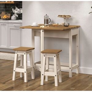 Core Corona White Pine Drop Leaf Table & 2 Stools Core Corona White Pine Drop Leaf Table & 2 Stools