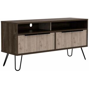 Core Nevada Smoked Oak Bleached Grey 4 Door Wide Screen TV Cabinet - TV Cabinet Core Nevada Smoked Oak Bleached Grey 4 Door Wide Screen TV Cabinet - TV Cabinet