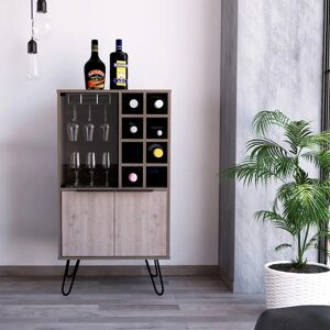 Core Nevada Smoked Oak Grey Oak Effect 2 Door Wine Cabinet - Wine Cabinet Core Nevada Smoked Oak Grey Oak Effect 2 Door Wine Cabinet - Wine Cabinet