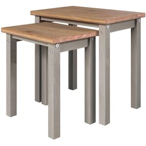 Home Source Corona Linea Grey Pine Nest of Tables Home Source Corona Linea Grey Pine Nest of Tables