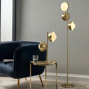 Make It A Home - Three White Orb Floor Lamp - Brushed Brass Make It A Home - Three White Orb Floor Lamp - Brushed Brass