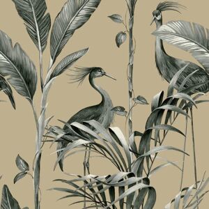 Belgravia Decor Azzurra Leaf Charcoal Gold Wallpaper - Wallpaper Belgravia Decor Azzurra Leaf Charcoal Gold Wallpaper - Wallpaper