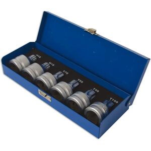 Laser Tools Tamperproof Spline & Star Socket Bit Set 3/4"D 6pc 3815 Laser Tools Tamperproof Spline & Star Socket Bit Set 3/4"D 6pc 3815