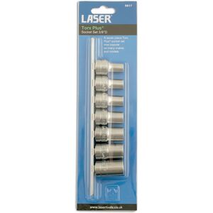 Laser Tools Torx Plus Socket Set Ep 6-Sided 3/8"D 7pc - Automotive Tools Laser Tools Torx Plus Socket Set Ep 6-Sided 3/8"D 7pc - Automotive Tools