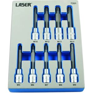 Laser Tools Tamperproof Ribe Socket Bit Set 1/2" D 9pc - Socket Set Laser Tools Tamperproof Ribe Socket Bit Set 1/2" D 9pc - Socket Set